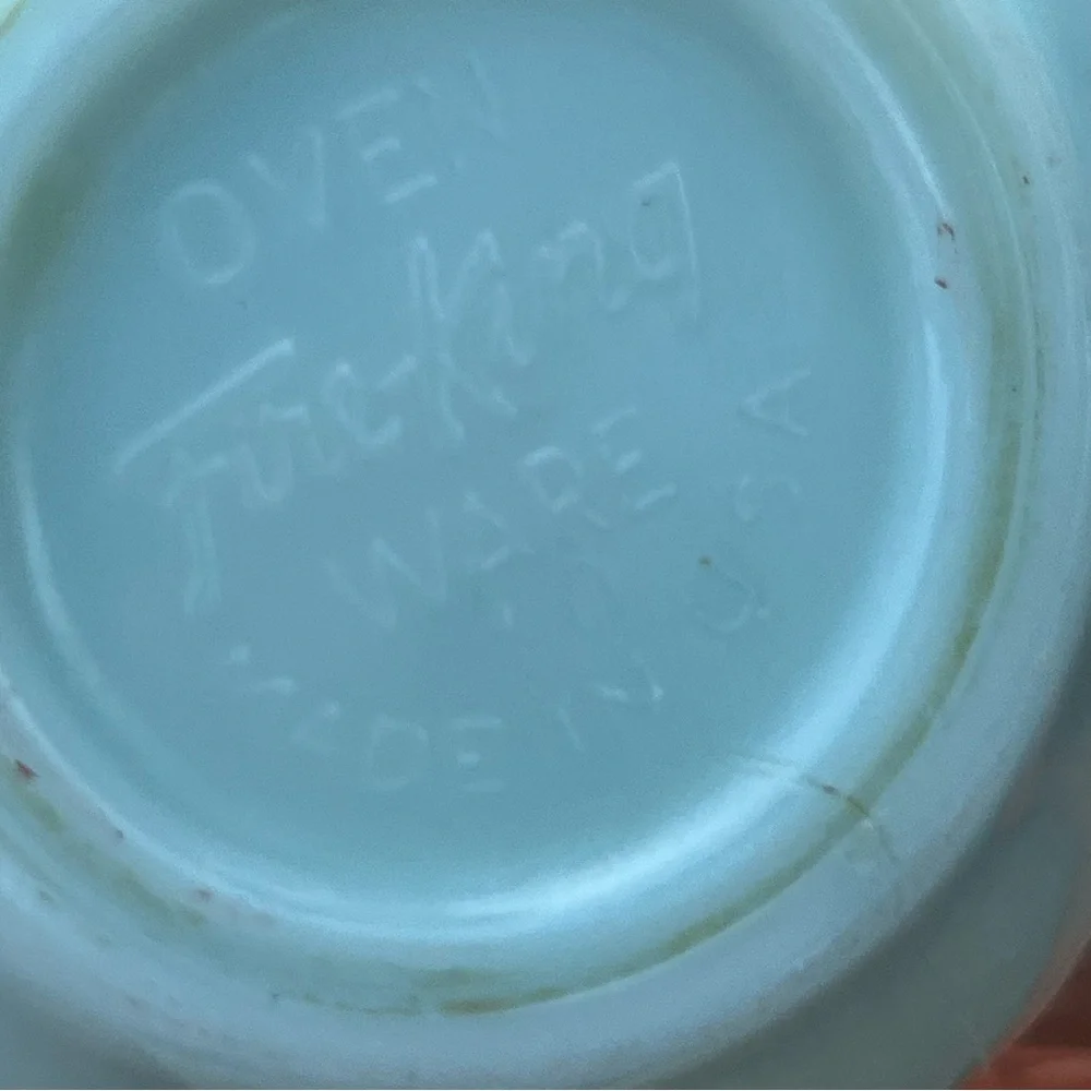 Vintage Blue Fire King Teacup Set with Floral Vase - Picture 3 of 5